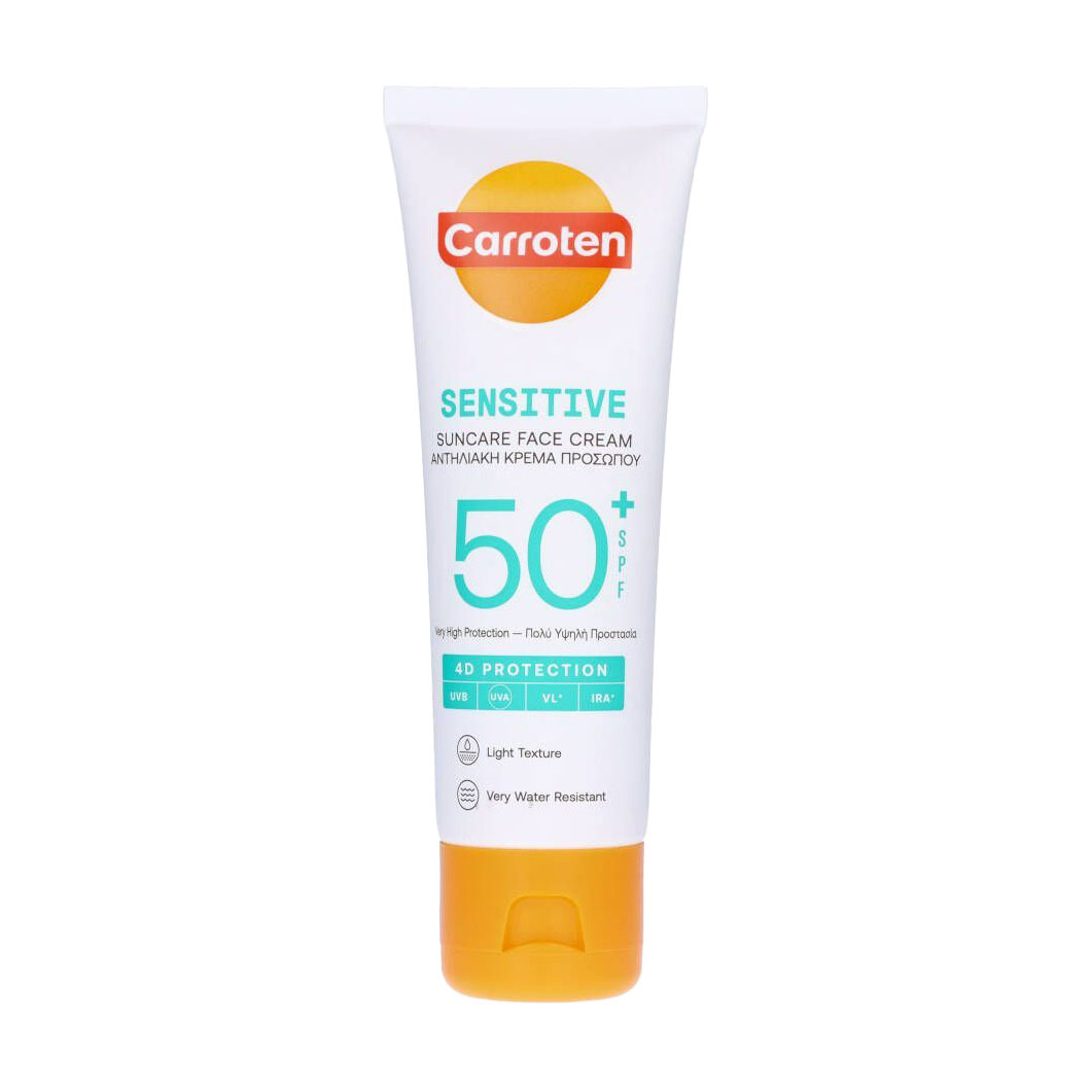 Сонцезахисний крем для обличчя Carroten Sensitive Suncare Face Cream для чутливої шкіри, SPF 50, 50 мл